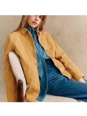 Sezane Suede Will Jacket in Mustard (Medium)